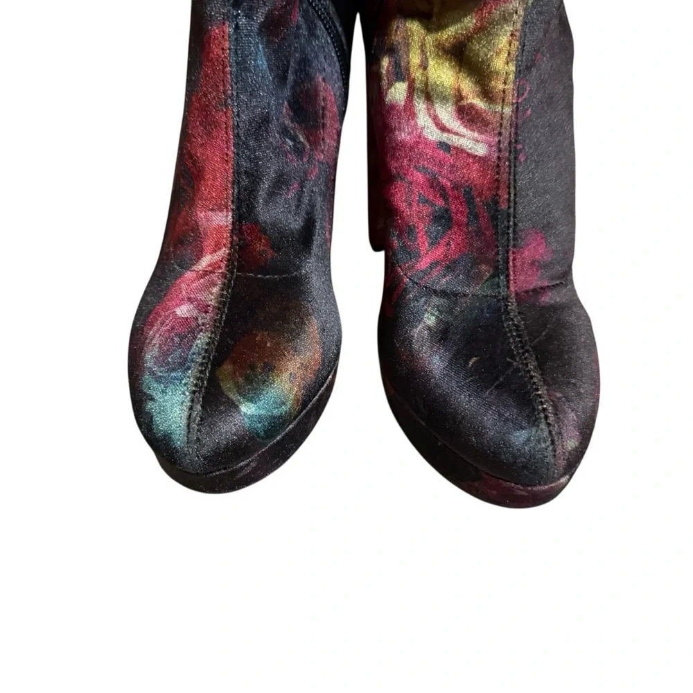 Madden Girl Groopie Black Velvet Floral Over-the-Knee Platform Boots